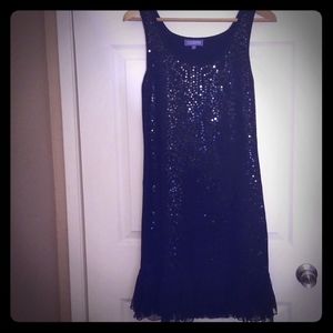 Vivienne Tam Black Sequence Sleeveless Knit Dress
